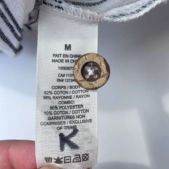 Garage Strapless Romper Shorts Stripped Black & White Size Medium - Picture 6 of 6